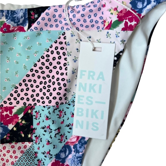 NWT Frankies Bikinis Gabe High Cut Bikini Bottom in Patchwork Size Large - Picture 10 of 13